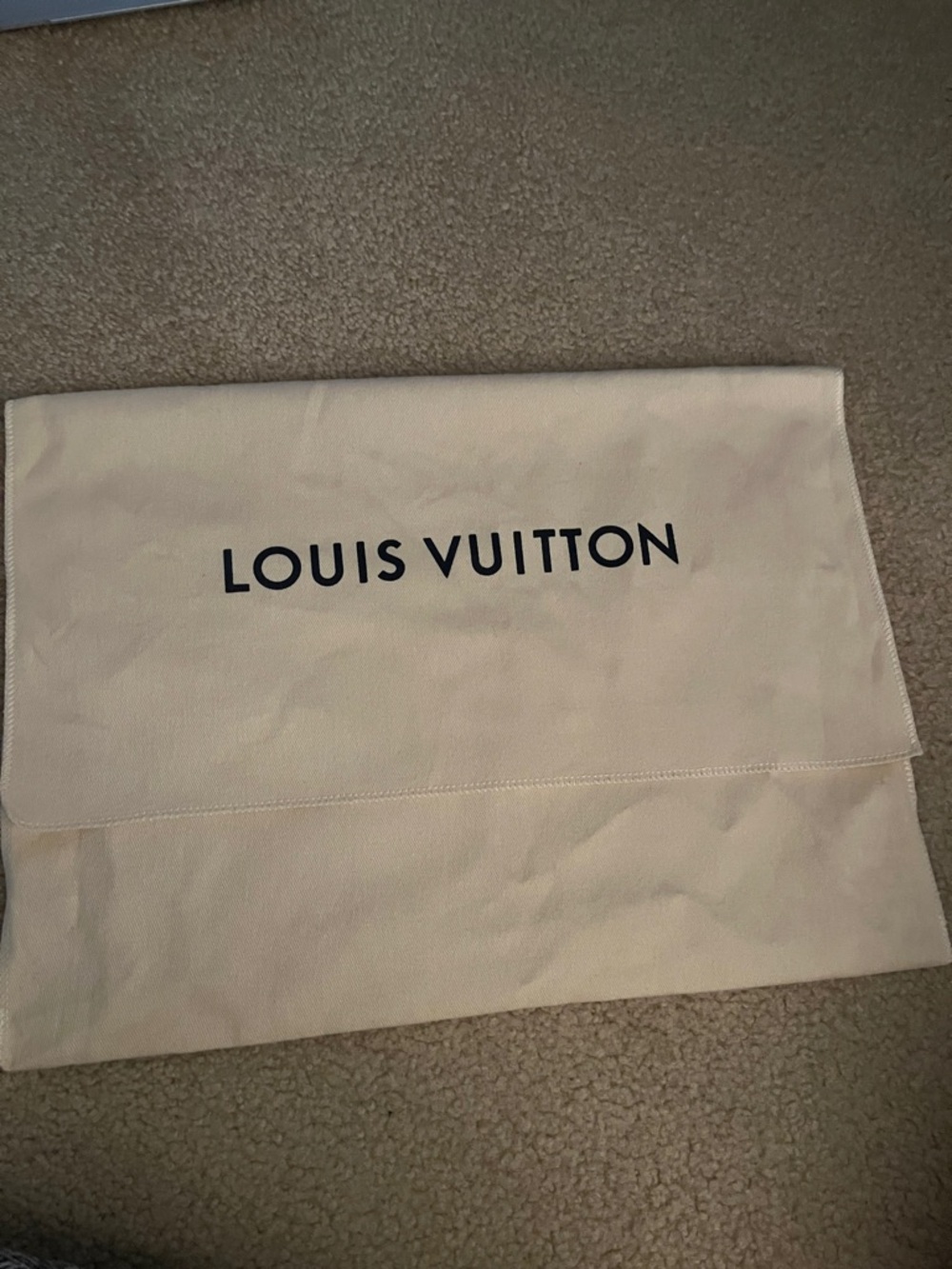 Louis Vuitton Cream Fabric Dust Cover with Black Logo